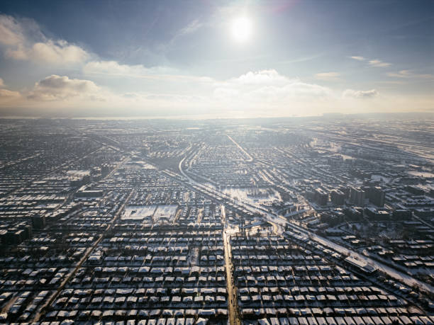 Suburban Winter in Montreal, Quebec, Canada