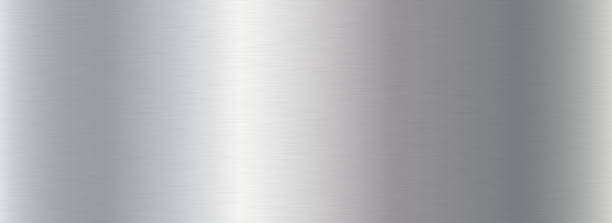 istock Grey metallic gradient texture. Silver metal foil background. Wide shiny titan or aluminum sheet for label, plate, sign, tag, print. Stainless steel textured material surface. Vector chrome backdrop 2194128006