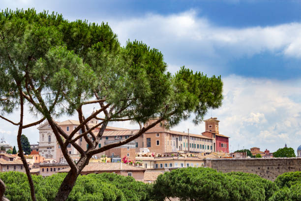 istock Scenic View of Italian Architecture with Lush Greenery 2194129017