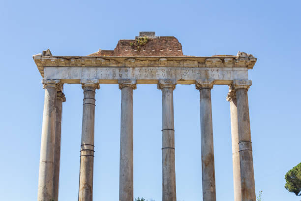 Ancient Roman Temple Ruins with Majestic Columns