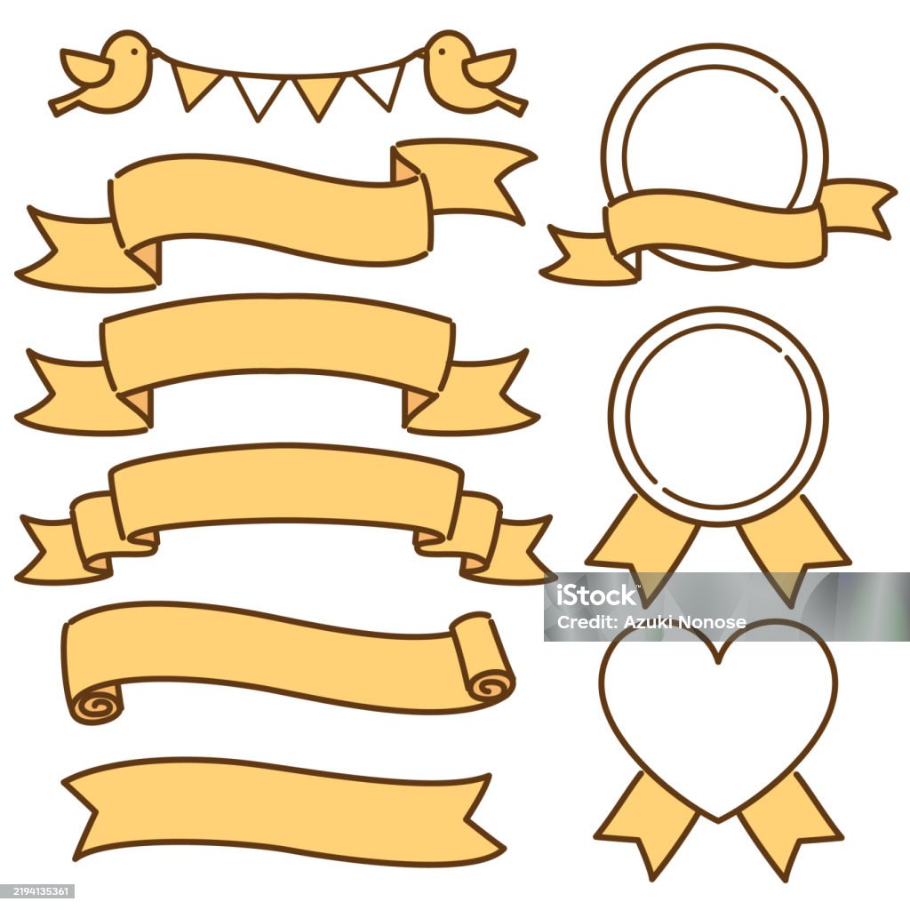 Frame Cross Ribbon Ribbon Frame Set Stock Illustration - Download Image Now - Circle ...