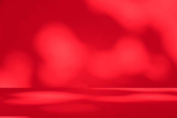 istock Wall interior background, studio and backdrops show products.with shadow from window color red . background for text insertion and presentation product 2194142472