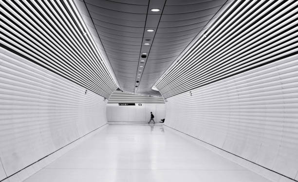 Sydney, Australia - January 15, 2025: Metro underground walkway at Gadigal Station.