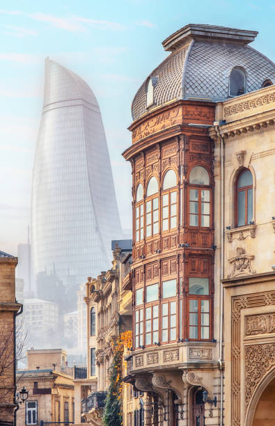 Old Town of Baku stock photo