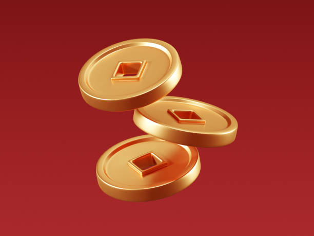 istock 3D Stack of Chinese Gold Coins. Wealth and Prosperity Concept. 2194148388