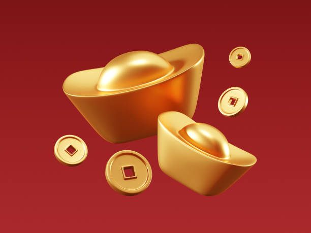 istock 3D Stack of Chinese Gold Coins. Wealth and Prosperity Concept. 2194148389