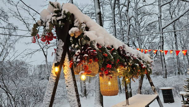 istock New Year's decoration in the winter park 2194155625