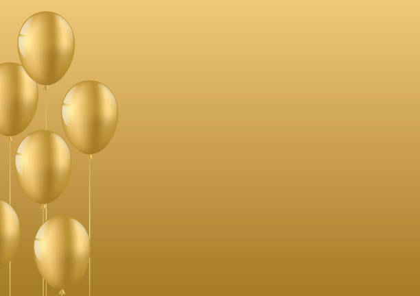 istock Golden Celebration Background with Balloon. Background for Valentine's Day, Wedding Celebration, Mother's Day or Anniversary. 2194156675