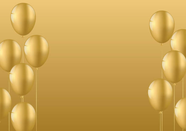 istock Golden Celebration Background with Balloon. Background for Valentine's Day, Wedding Celebration, Mother's Day or Anniversary. 2194156686