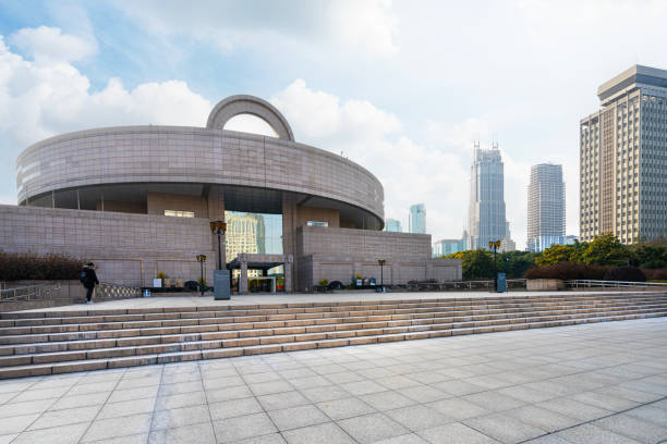 Shanghai, China. January 7, 2025. Exterior view of the Shanghai Museum building  in the city center