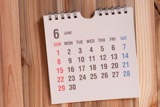 Desk calendar June 2024 on your desk for planning