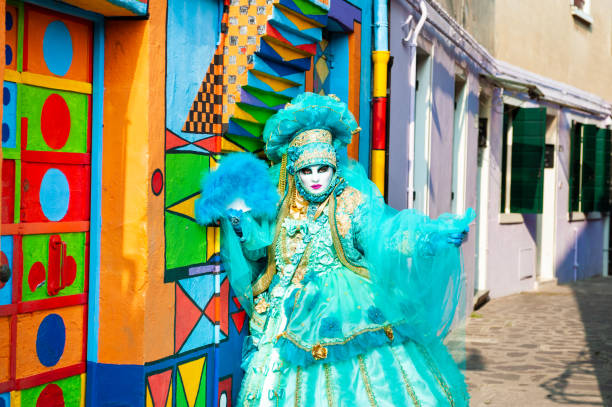 Buenos Aires, Argentina - October 21, 2018. Bolivian Carnival. People in colorful carnival costumes and masks.