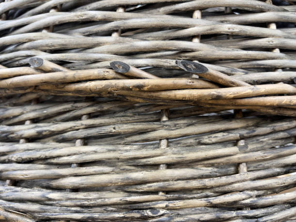 istock Wicker basket close up. Wicker basket texture or background. 2194169042
