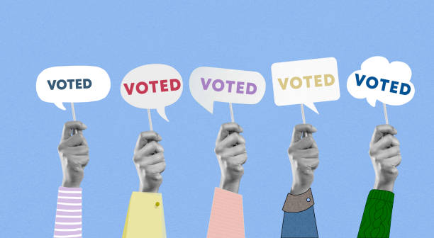 istock People Rise Their Hands and Shows Voted Speech Bubbles 2194169554