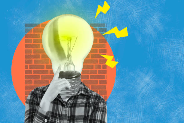 istock Business Concept Collage with Woman and Light Bulb 2194169630