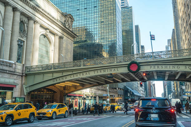 Manhattan, New York, US-January 07, 2025: The scenic views of Grand Central Station at Manhattan on a freezing day, New York, US.