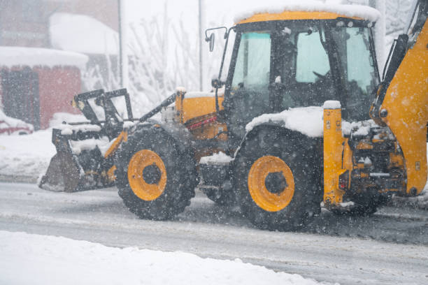 istock Snow blower on snowy winter road. 2194171199