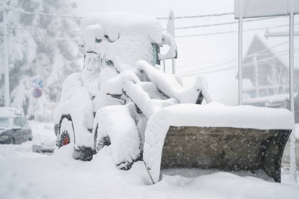 istock Snow blower stuck in snowdrift. 2194172740