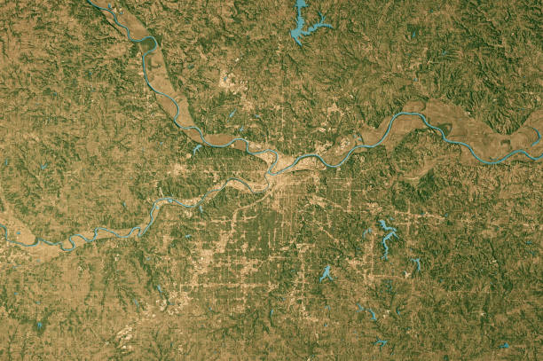 istock Kansas City Satellite Topographic Map 3D Render True Color 2194173963