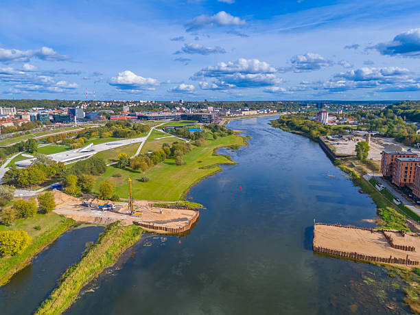 istock Construction progress of a new modern bridge building. Aerial drone view 2194174742