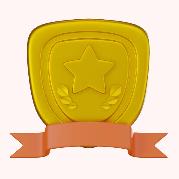 3D render illustration of a shield badge representing protection, honor, and achievement. Perfect for logos, branding, and digital security-themed projects.