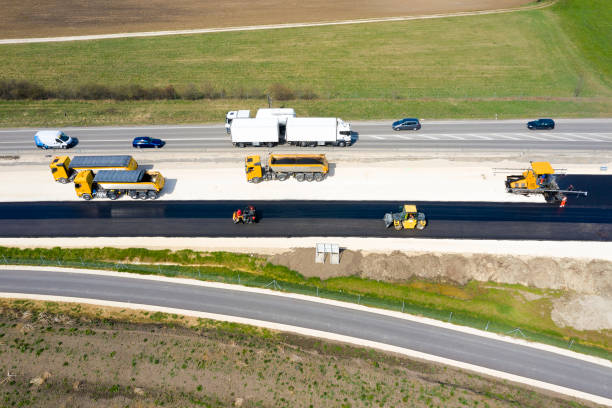 istock Highway Construction Works, Aerial View 2194177558
