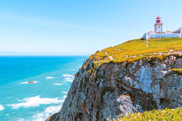 istock Cabo da roca lighthouse, stunning views of the ocean and rocks 2194181216