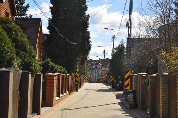 Summer street among houses