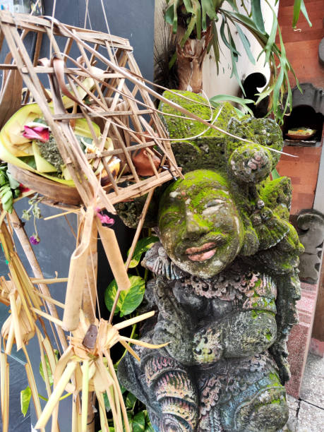 Hindu statue along a street in Seminyak, a famous tourist area on the west coast of Bali, Indonesia