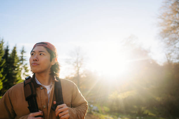 istock Young male backpacker hiking the beautiful nature 2194197231