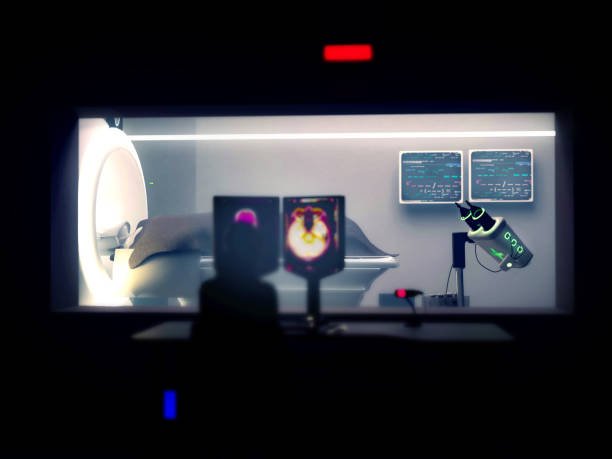 istock 3D rendering depicts a futuristic MRI scanning room. 2194202045