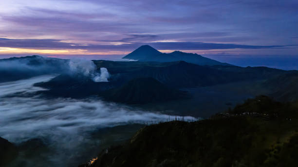 istock Sunrise aerial drone view of Bromo active volcano 2194202533