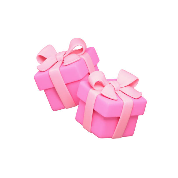 istock Two simple pink gift boxes wrapped with bow, ribbon for cozy Valentine's Day. 2194207564