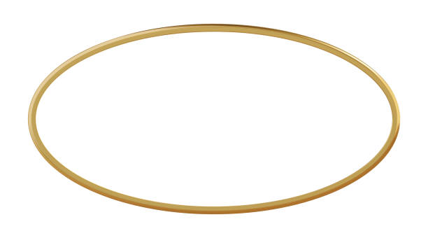 istock Horizontal golden thin oval picture frame. Border for photo or decoration 2194207772