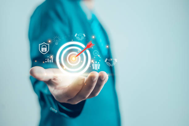 istock Strategic planning for business growth and target customer group. set up business objective target goal.value, growth, 2194209772