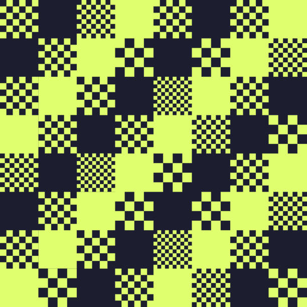 pola tekstur mulus mosaic pixel berlapis latar belakang gelap - kontras tinggi ilustrasi stok