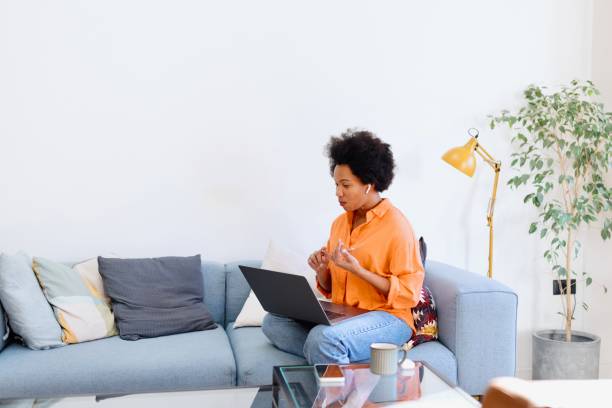 istock Black businesswoman talking on a video call 2194212417
