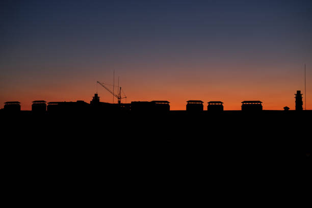 sunrise in city