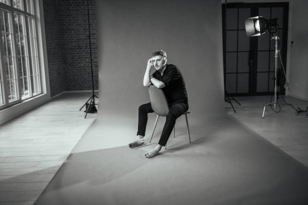 istock Artistic black and white studio image of man. 2194219510