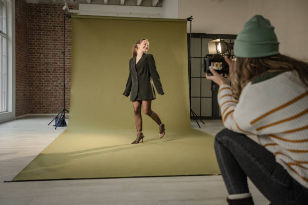 istock Behind the scenes of a studio photoshoot with model 2194220644