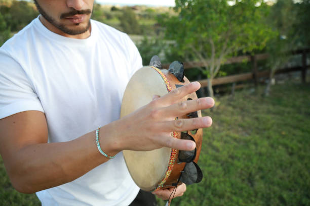 istock Skilled Tambourine Player in Vast Countryside 2194225337