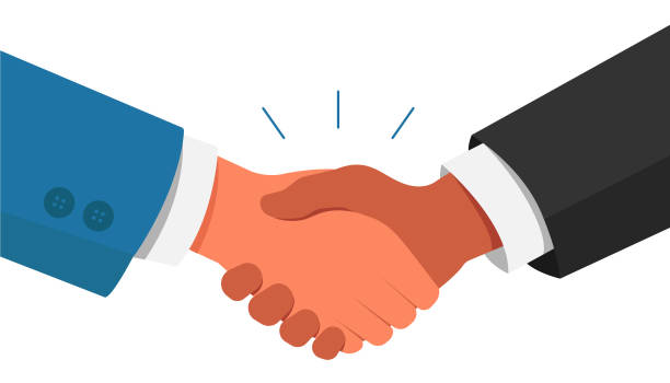 illustrations, cliparts, dessins animés et icônes de handshake of business partners. - poignée objet manufacturé