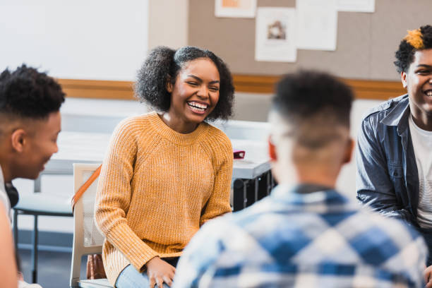 istock Diverse Group of High School Students Engaged in a Lively Discussion 2194233544
