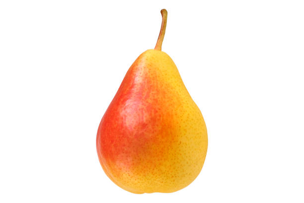 istock Red and yellow pear on isolated white background 2194247658