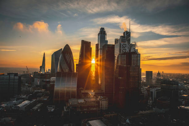 istock Sunset Over London's Financial District, England, UK 2194248586