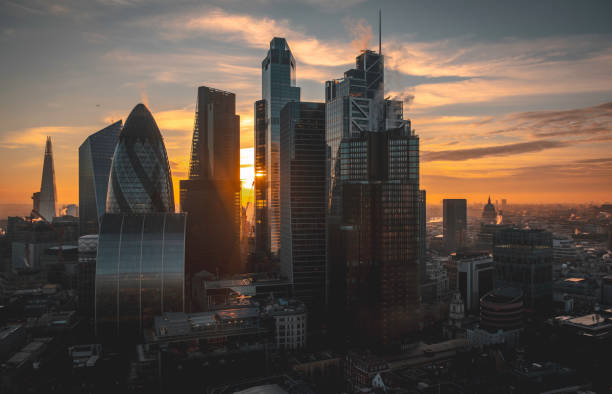 istock Sunset Over London's Financial District, England, UK 2194248598