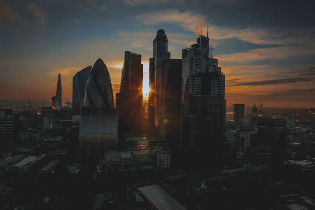 istock Sunset Over London's Financial District, England, UK 2194248617