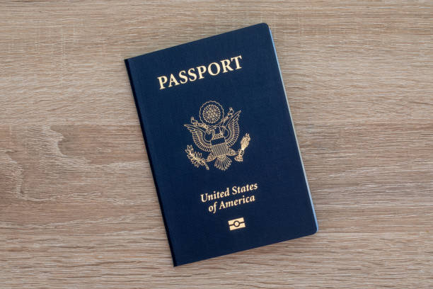 istock Blue Passport on a Table  Travel Document Stock Photo 2194248967