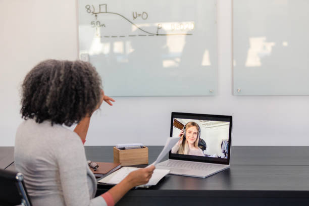istock Online tutoring session: teacher and student discussing STEM concepts 2194256280
