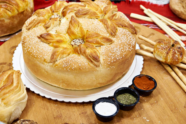 istock Loaf of bread and salt and spices 2194256872